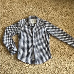 Frank & Eileen Barry crinkled Blue Checkered Shirt. S